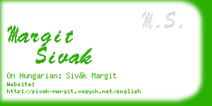 margit sivak business card